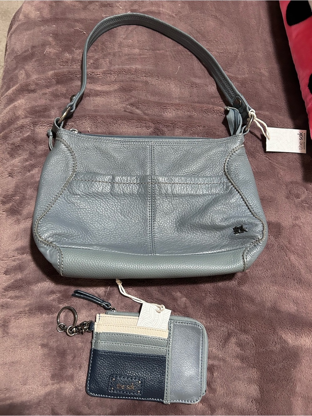 The Sak Iris small hobo bag denim blue with card holder